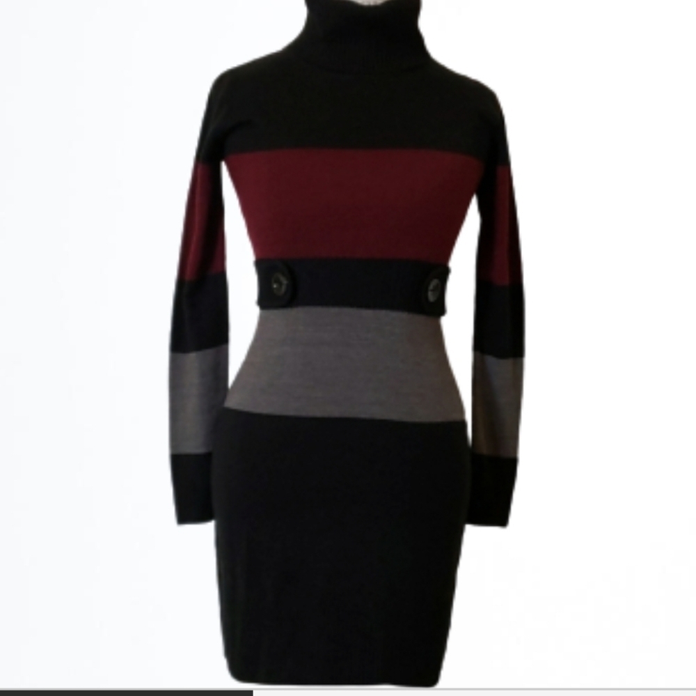 IZ Byer Body Con Stripe Sweater Dress Size Junior XS